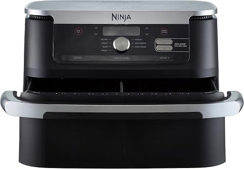 Ninja Foodi FlexDrawer Air Fryer, Dual Zone with Removable Divider, Large 10.4L Drawer, 7-in-1, Outdoor Oil Fryer, Air Fryer, Roast, Maximum Bake, Non-stick Parts for على Amazon.ae - متتبع الأسعار