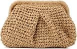 Emprier Straw Clutch Purse for Women Cloud Dumpling Pouch Straw Crossbody Shoulder Handbag Summer Beach Woven Bag - Best Deal Finder