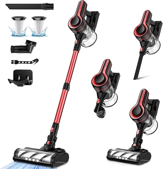 SINCHER 30KPa Cordless Vacuum Cleaner, 4 in 1 Lightweight Stick Vacuum Cleaner with 350W Motor and Detachable Battery, Ideal for Home, Car, Hard Floor, Carpet, Pet Hair on Amazon.ae - Price Tracker