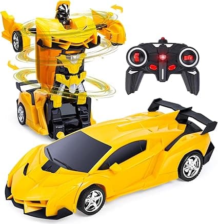Refasy Transforming Toys Remote Control Transforming Car 2in1 Remote Control Cars for Kids Boys Ages 3-12, Deformation Robot Car Toys Birthday Gift for Boys Girls 3 4 5 6 7 8 9 10 12 Year Old (Yellow) on Amazon.ae - Price Tracker
