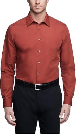Van Heusen Mens Poplin Regular Fit Solid Point Collar SHIRT - Best Deal Finder