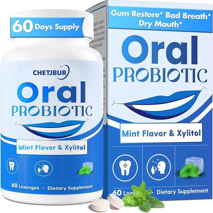 Oral Probiotics, 11 Billion CFU, with M18, A12, Oral Probiotics for Mouth Bad Breath for adults, Dry Mouth, Gum Health & Gum Restore, Chronic Halitosis, Fresh Breath, 60 Lozenges (Mint Flavor) on Amazon.ae - Price Tracker