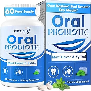 Oral Probiotics, 11 Billion CFU, with M18, A12, Oral Probiotics for Mouth Bad Breath for adults, Dry Mouth, Gum Health & Gum Restore, Chronic Halitosis, Fresh Breath, 60 Lozenges (Mint Flavor) - Amazon.ae Price Tracker