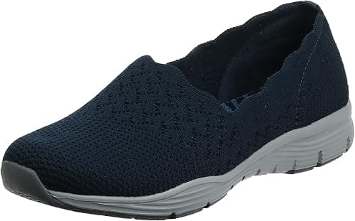 Skechers Women's Seager-STAT-Scalloped Collar, Engineered Skech-Knit Slip-On-Classic Fit Loafer on Amazon.ae - Price Tracker