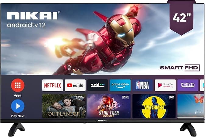 Nikai 42 Inch Smart LED TV | Built-In Wi-Fi, Smart Apps, 2 HDMI Ports, 1GB RAM | 16W Speakers, Quad-Core Processor | Ultra-Slim Frame, Sleep Timer, Auto Power Off | Multilingual OSD | NTV4300SLEDT on Amazon.ae - Price Tracker