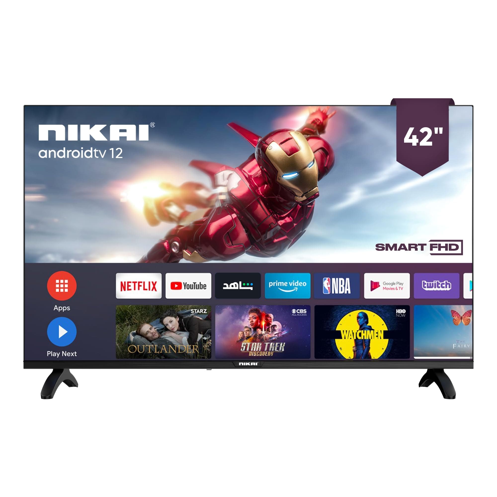 Nikai 42 Inch Smart LED TV | Built-In Wi-Fi, Smart Apps, 2 HDMI Ports, 1GB RAM | 16W Speakers, Quad-Core Processor | Ultra-Slim Frame, Sleep Timer, Auto Power Off | Multilingual OSD on Amazon.ae - Price Tracker