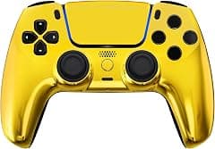 Custom Wireless Controller Compatible with PS5 - Multiple Designs Available (Gold Chrome) - متتبع أسعار Amazon.sa