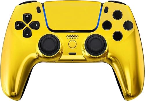 Custom Wireless Controller Compatible with PS5 - Multiple Designs Available (Gold Chrome) على Amazon.sa - متتبع الأسعار