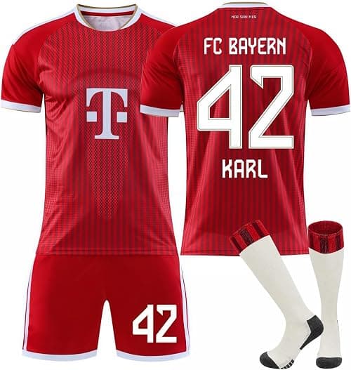 Bayern 2026/27 Season League Home Early Access Jersey Kit – Karl #42 – Boys, Teens & Men Football Uniform with Shorts & Socks, Breathable Soccer Shirt (16–3XL) on Amazon.ae - Price Tracker