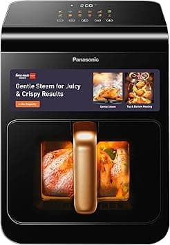Panasonic Air Fryer NF-CC600, 1450W, 6 liters, Gentle steam, Viewing window, Top & Bottom heating, LED touch panel with 11 preset menu - Black & Blue on Amazon.ae - Price Tracker