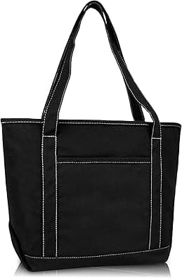 DALIX 20" Solid Color Cotton Canvas Shopping Tote Bag (Exclusive Edition) on Amazon.ae - Price Tracker