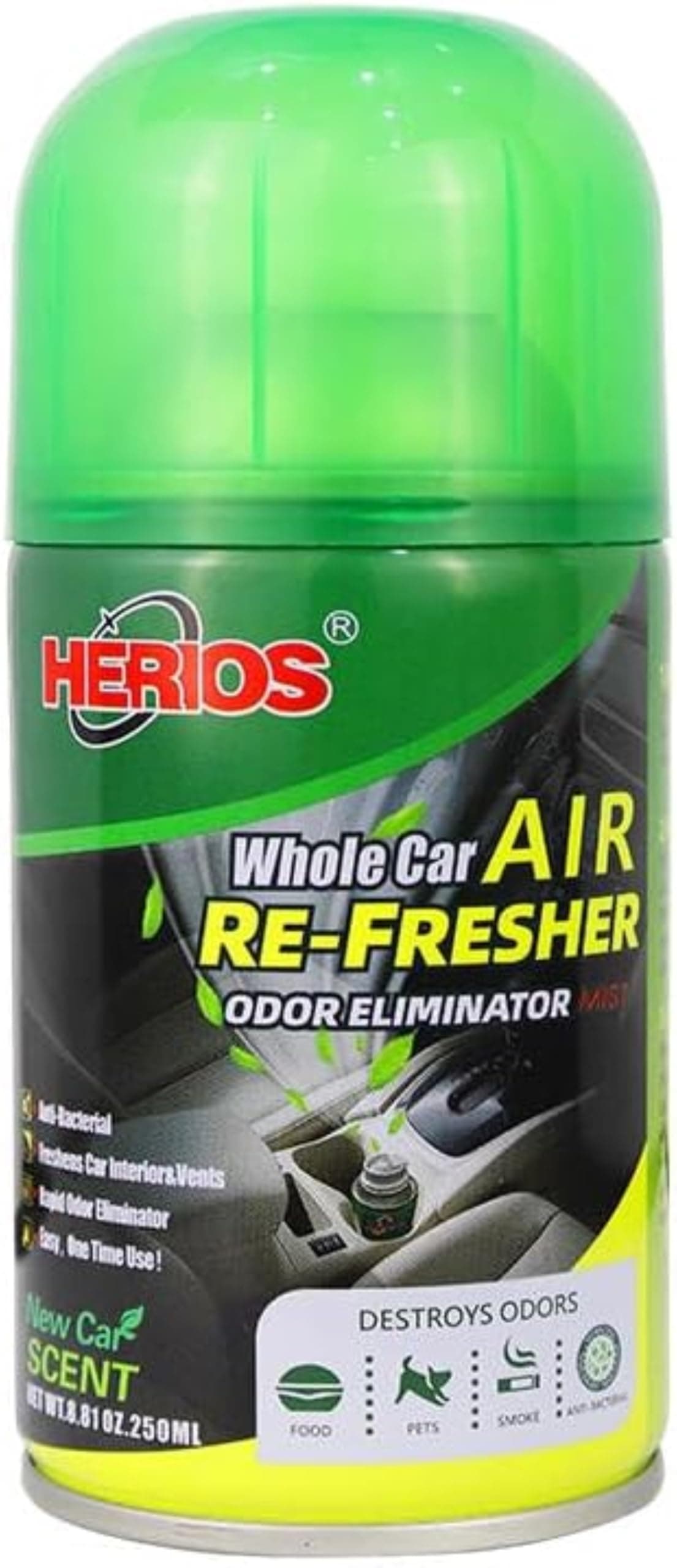 Herios Car Air Refresher, Car AC Cleaner, Odor Eliminator, disinfectant spray, air conditioner, with New Car Scent, 250ml on Amazon.ae - Price Tracker