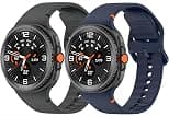 2 Pack Sport Strap Compatible with Samsung Galaxy Watch 8 40mm 44mm/Galaxy Watch 8 Classic, 22mm Soft Silicone Sport Bands Replacement Wristbands for Galaxy Watch 8/8 Classic Band Women Men - متتبع أسعار Amazon.sa