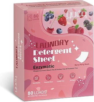 Generic Berry Scent Laundry Detergent, Liquid, Up to 80 Washes, 40 Sheets, Eco-Friendly, Travel-Friendly, Plastic-Free, Hypoallergenic, Biodegradable, Machine Wash على Amazon.ae - متتبع الأسعار