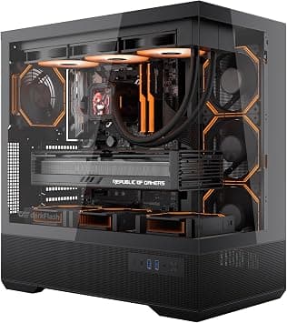 darkFlash LAND451 ATX PC Case, Vertical Graphics Card, Support BTF Motherboard, Full-View Mid Tower Gaming Case, Type-C Port, Up to Dual 360mm AIO, Supports RTX 5090 up to 420mm (Black) on Amazon.ae - Price Tracker