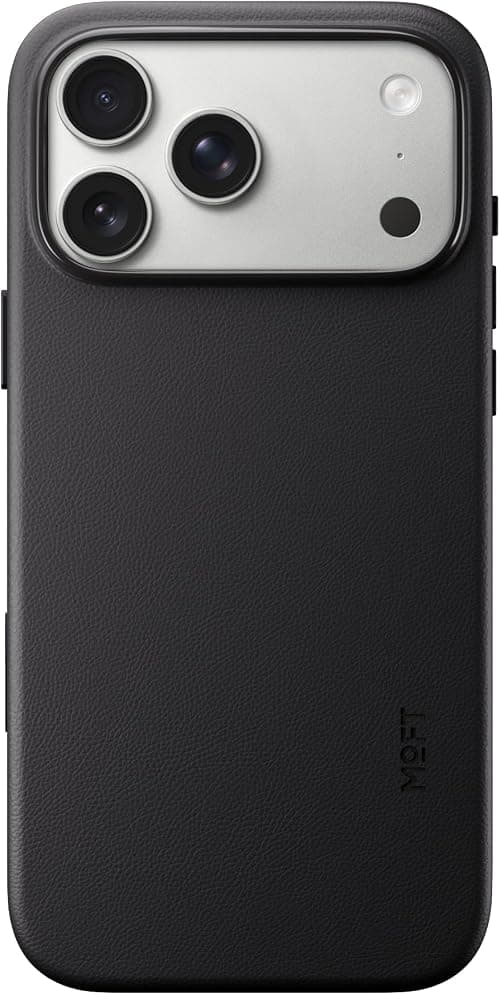 MOFT for iPhone 17 Pro Max Case, MOVAS Vegan Leather Case Magnetic Case, Soft Touch, Color Retention, Stain Resistant, Easy to Clean, Deep Black on Amazon.ae - Price Tracker