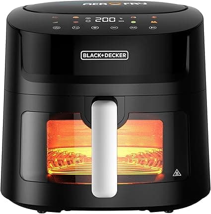 BLACK+DECKER 8-in-1 Digital Air Fryer with Window, 7.2L large capacity, 1800W,rapid Air Technology, LED Touch Display, Dehydrate Function, Dishwasher Safe Basket, Cool-Touch Handle - AF7210-B5 on Amazon.ae - Price Tracker