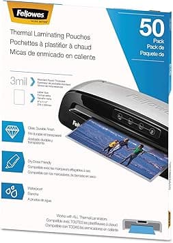 Fellowes 5744301 Thermal Laminating Pouches - Letter, 3Mil, 50 Pack - Amazon.ae Price Tracker
