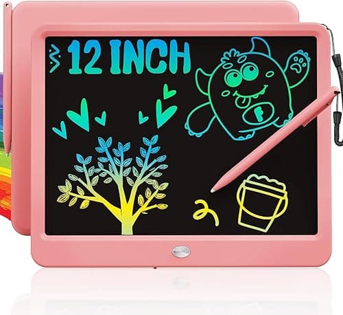 TEKFUN LCD Writing Tablet for Kids Girls Toys, 12 Inch Erasable Drawing Tablet Doodle Board Colorful Doodle Pad, Gifts for Toddlers Girls Adults (Pink) on Amazon.ae - Price Tracker