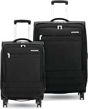 Samsonite Aspire DLX Softside Expandable Luggage with Spinners 2PC SET (Carry-on/Medium), Black, 2PC SET (Carry-on/Medium) on Amazon.ae - Price Tracker
