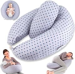 Chilling Home 2-in-1 Pregnancy Pillow,Breastfeeding Pillow Nursing Pillow XXL Maternity Pillow,Pregnancy Pillow for Sleeping with Inner Pillow&100% Cotton Cover,Washable Baby Feeding Pillow(Blue) - Amazon.ae Price Tracker