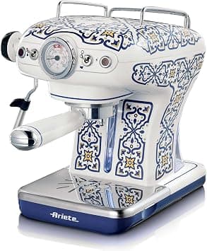 Ariete 1389 Capri Coffee Maker, 850W, Tank Capacity 0.9L, Filter ½ Cups, Drip Tray, Cappuccinatore - Best Deal Finder