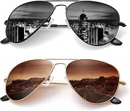 KALIYADI Classic Aviator Sunglasses for Men Women Driving Sun glasses Polarized Lens UV Blocking - Best Deal Finder