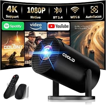 Mini Projector, Support 4K 1080P Portable Projector with Bidirectional WIFI6 5G and Bluetooth5.4, 270° Rotatable, Auto Keystone Correction, 35"-130" Video Projecto Compatible with HDMI/USB/Phone-Black على Amazon.ae - متتبع الأسعار