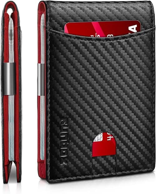 Runbox Mens Slim Wallet with Money Clip RFID Blocking Front Pocket Bifold Minimalist Credit Card Holder for Men with Gift Box على Amazon.ae - متتبع الأسعار