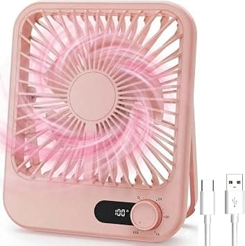 PylcoSmart Small Desk Fan, USB Rechargeable Fan with Battery Level Display, مروحة صغيرةTilt and Adjustable 100speed, Quiet Airflow, Office Desktop Portable Fans Mini for Table, Camping, Outdoor Beach on Amazon.ae - Price Tracker