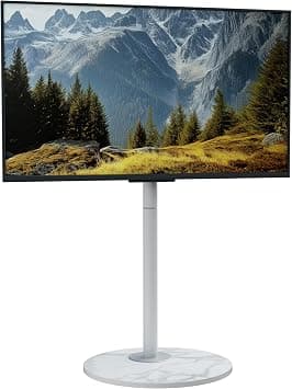 medla White Mobile TV Stand: Freestanding TV Mount with Wheels Rolling Floor TV Stand with Sintered Stone Base for 40-75 Inch TVs Portable TV Cart Holds up to 40KG Max VESA 600x400MM on Amazon.ae - Price Tracker