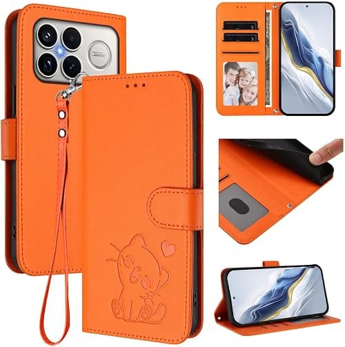 Cover Compatible with Xiaomi Poco F8 Ultra 5G,Compatible with Redmi K90 Pro Max 5G Lanyard【Flip Stand Card Holder Wallet Magnetic Clasp Phone Case】Orange on Amazon.ae - Price Tracker