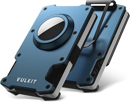 VULKIT Minimalist Slim Wallet for Mens with Money Clip- RFID Blocking with AirTag Holder Design Metal Wallet on Amazon.ae - Price Tracker