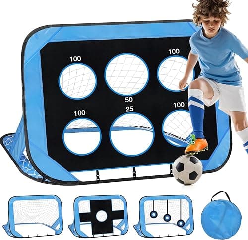 Angju 4 Modes Pop Up Soccer Goal for Kids, Blue, Foldable & Portable with Carry Bag, Football Training Equipment for Indoor & Outdoor, Soccer Goal Net on Amazon.ae - Price Tracker