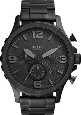 Fossil Nate Men's Watch with Oversized Chronograph Watch Dial and Stainless Steel or Leather Band - Best Deal Finder
