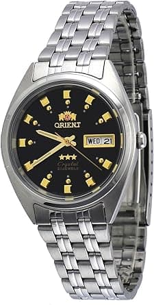 Orient FAB00009B Men's 3 Star Stainless Steel Black Dial Self Wind Automatic Watch على Amazon.ae - متتبع الأسعار