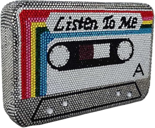 Boutique De FGG Music Kassettenband Abendtasche Strass Abendhandtaschen Kristall Damen Clutches Party Handtasche,Mini على Amazon.ae - متتبع الأسعار