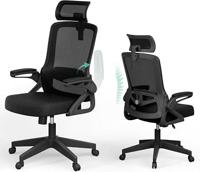 Ergonomic Office Chair, S-Shaped Mesh Desk Chairs, Adjustable Headrest & Lumbar Support, 90°Flip-Up Armrest, Breathable High Back & Widened Cushion,Swivel Computer Chairs for Home/Study/Office on Amazon.ae - Price Tracker