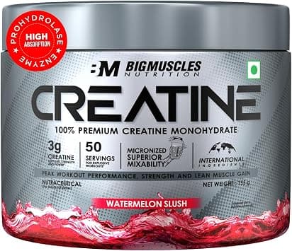 Bigmuscles Nutrition Creatine [150g, 50 Servings]|Watermelon Slush | Micronized Creatine Monohydrate To Support Lean Muscle Repair & Recovery|Increase Strength&Athletic Performance,Powder - Best Deal Finder