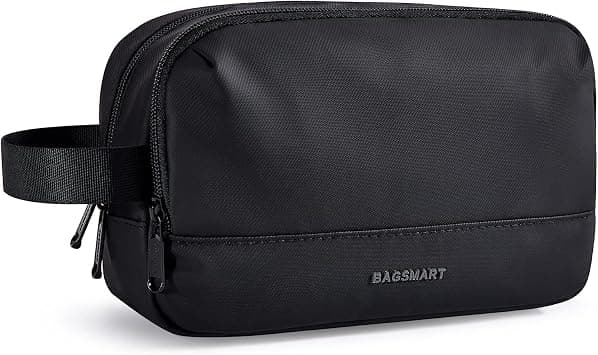 BAGSMART Travel Toiletry Bag for Men, Dopp Kit Water Resistant Shaving Bag for Toiletries Accessories, Black, Medium, Minimalist on Amazon - Best Deal Finder