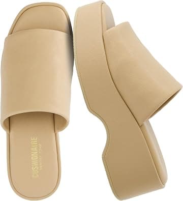 CUSHIONAIRE Women's Spin one band platform sandal with +Memory Foam على Amazon.ae - متتبع الأسعار