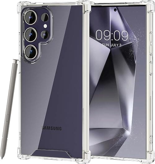 Case for Samsung Galaxy S25 Ultra Cover Clear Back Air Cushion Soft Silicone Shockproof Protective Bumper Shell Corner for Samsung Galaxy S25 Ultra by Emodil ® (Clear) on Amazon.ae - Price Tracker
