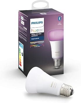 Philips Hue White and Color Ambiance E27 Smart LED Light, Bluetooth & Zigbee Compatible (Hue Hub Optional), Compatible with Alexa & Google Assistant - متتبع أسعار Amazon.sa