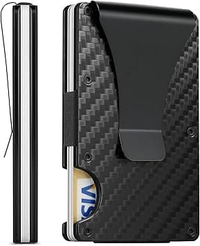 Carbon Fiber Minimalist Wallet for Men Credit Card Holder Money Clip & Cash Strap Slim RFID Mens Wallets, s1 Matte Carbon Fiber, Minimalist Wallet, Classic on Amazon.ae - Price Tracker