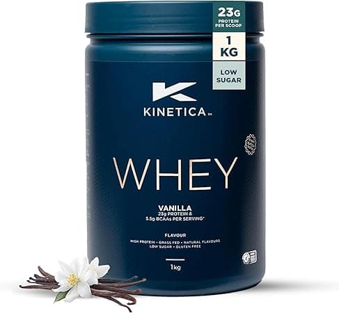 Kinetica Sports Whey Protein Powder - Vanilla, 1Kg, 33 Servings | 23g Protein, 5.5g BCAA Amino Acid & 4.32g Glutamine | Recovery Shake for Optimum Nutrition | WADA & Informed Sport Approved on Amazon.ae - Price Tracker