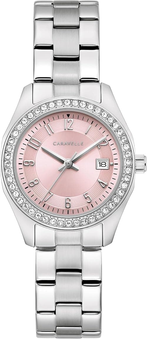 Caravelle by Bulova Ladies' Petite Sport 3-Hand Date Watch, Crystal Accents, Arabic Markers, 28mm on Amazon.ae - Price Tracker