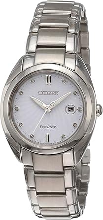 Citizen Stainless Steel Analog White Dial Women Watch-Em0310-61B, Silver Band on Amazon.ae - Price Tracker