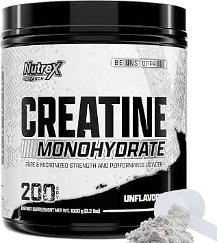 Nutrex Research Creatine Monohydrate Powder, (Unflavored, 200 Servings) - Powerful Muscle Enhancer, Premium Micronized Formula for Rapid Absorption, Boosts Strength, Enhances Muscle Growth. على Amazon.ae - متتبع الأسعار