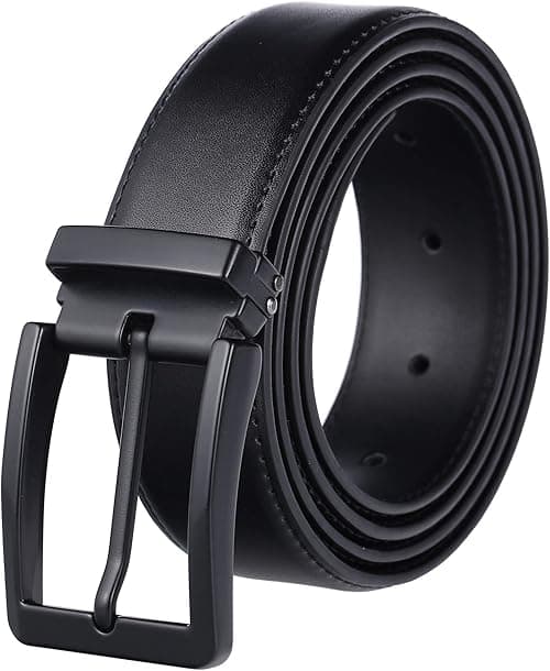 Men's Dress Belt Black Leather Belts for Jeans on Amazon.ae - Price Tracker