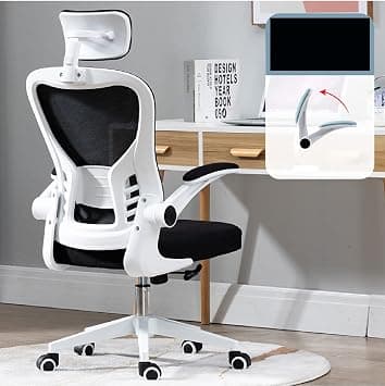 LIMOS Ergonomic Office Chair, Mesh High Back, Adjustable Headrest, White Frame with Grey Cushion, 25-Degree Recline (Black) on Amazon.ae - Price Tracker